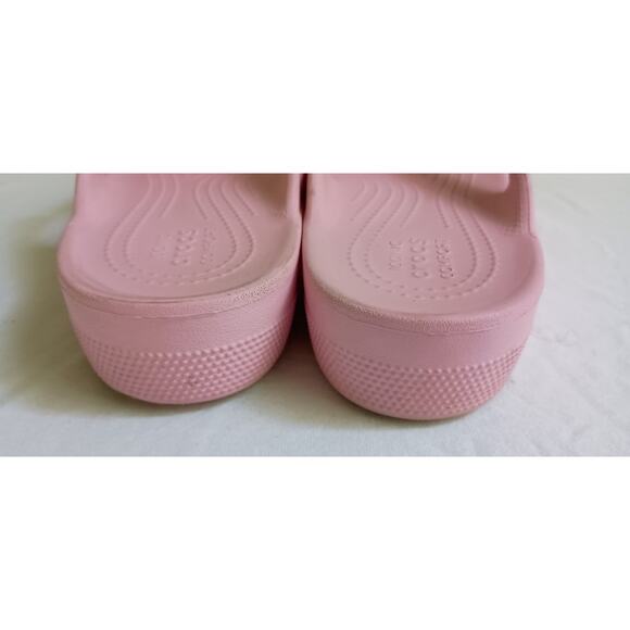 Crocs Pink Platform Flip Flops with Charms size W9 - Picture 6 of 12